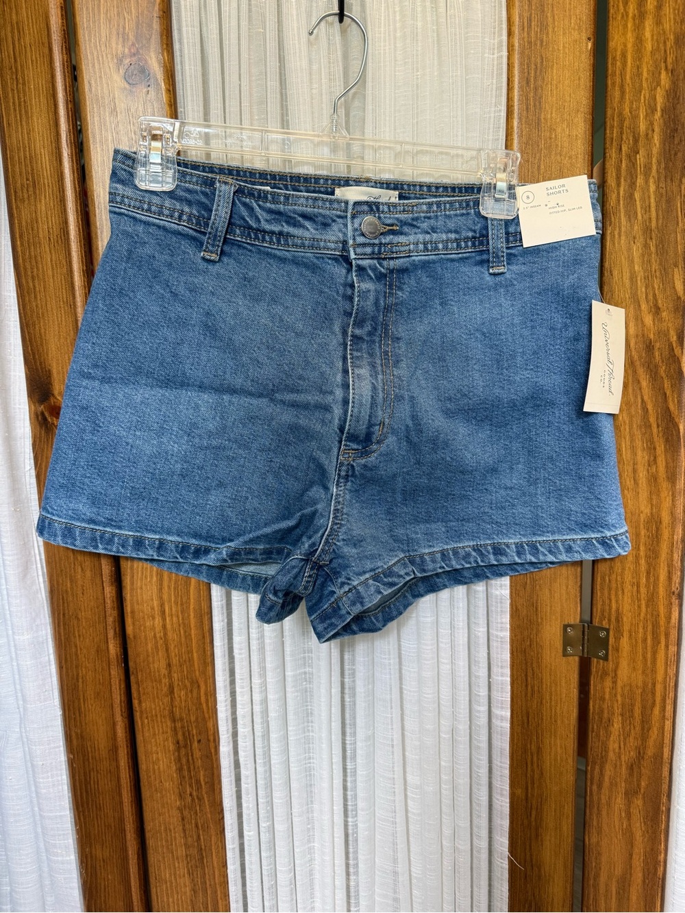 NWT Sailor Style Medium Blue High-Rise Denim Shorts